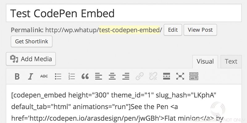CodePen Embedded Pens Shortcode